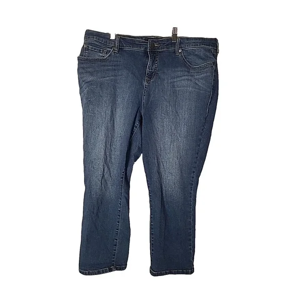 torrid Jeans Torrid Blue Denim Curvy Straight Leg Mid Rise